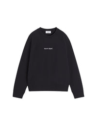 Pull oversize à col rond Handwriting  - Black