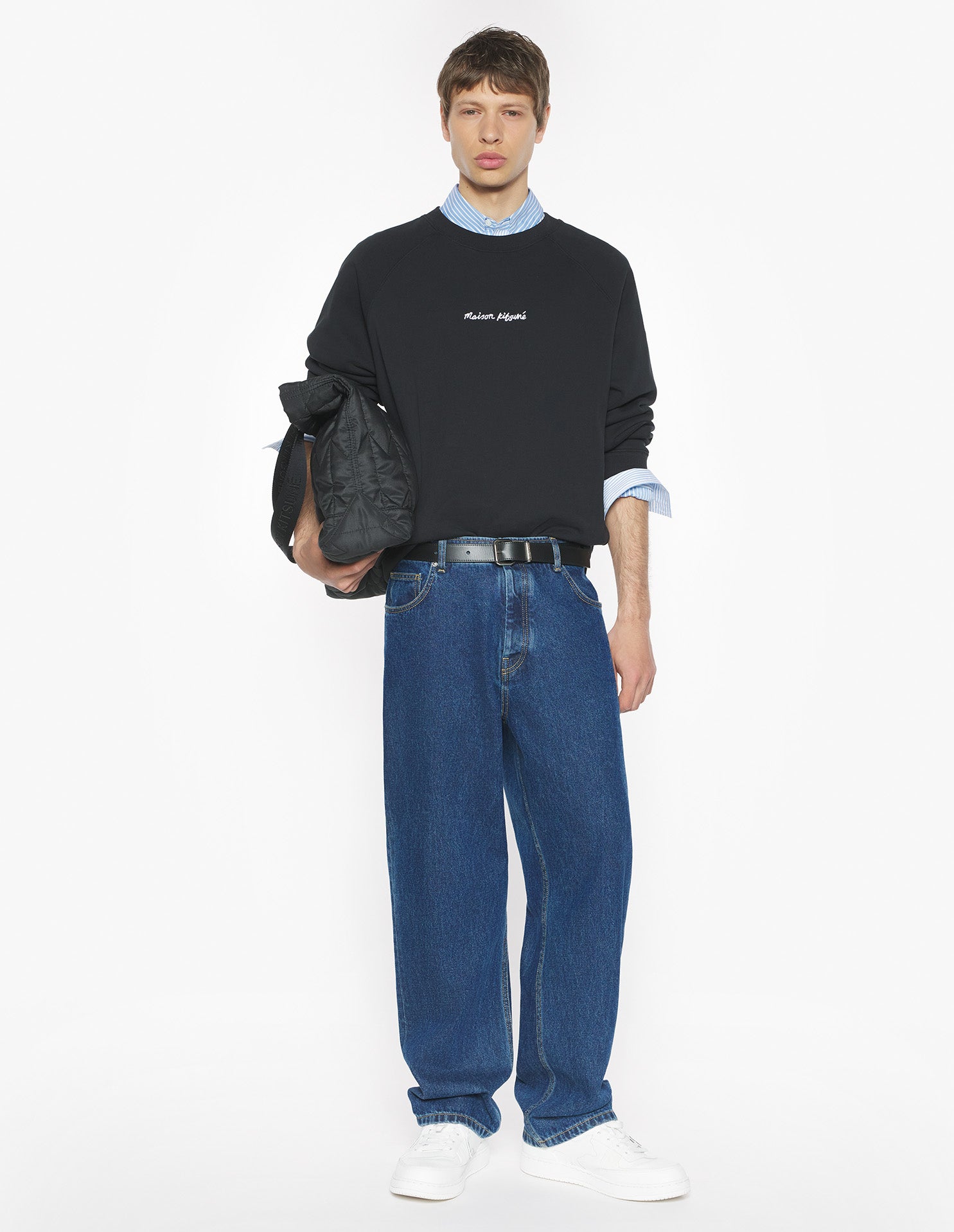 Maison Kitsuné Line Handwriting Oversize Sweatshirt - Black