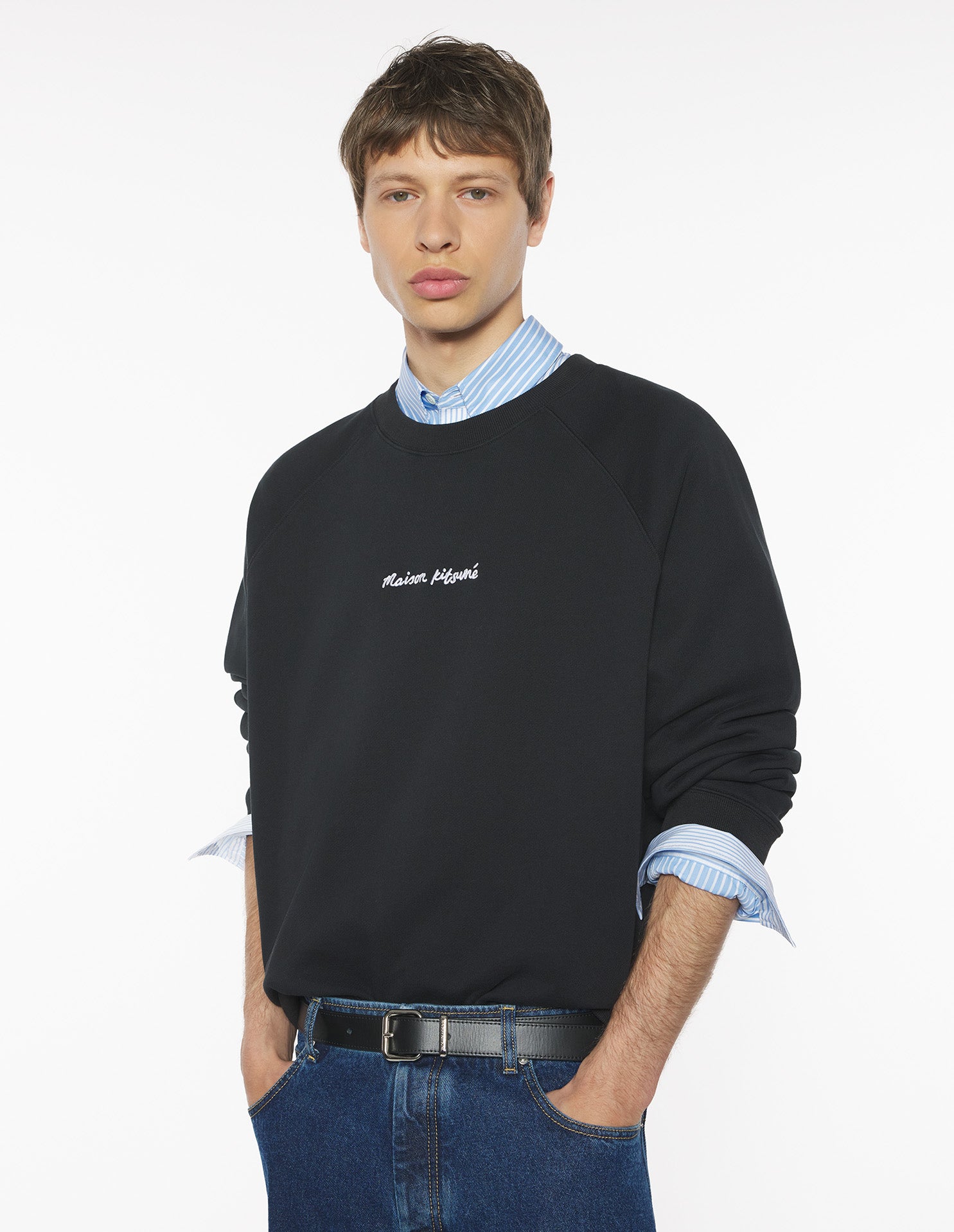 Maison Kitsuné Line Handwriting Oversize Sweatshirt - Black