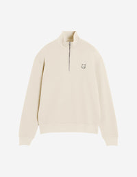 Bold Fox Head Patch Comfort Half Zipped Sweatshirt - Smoke