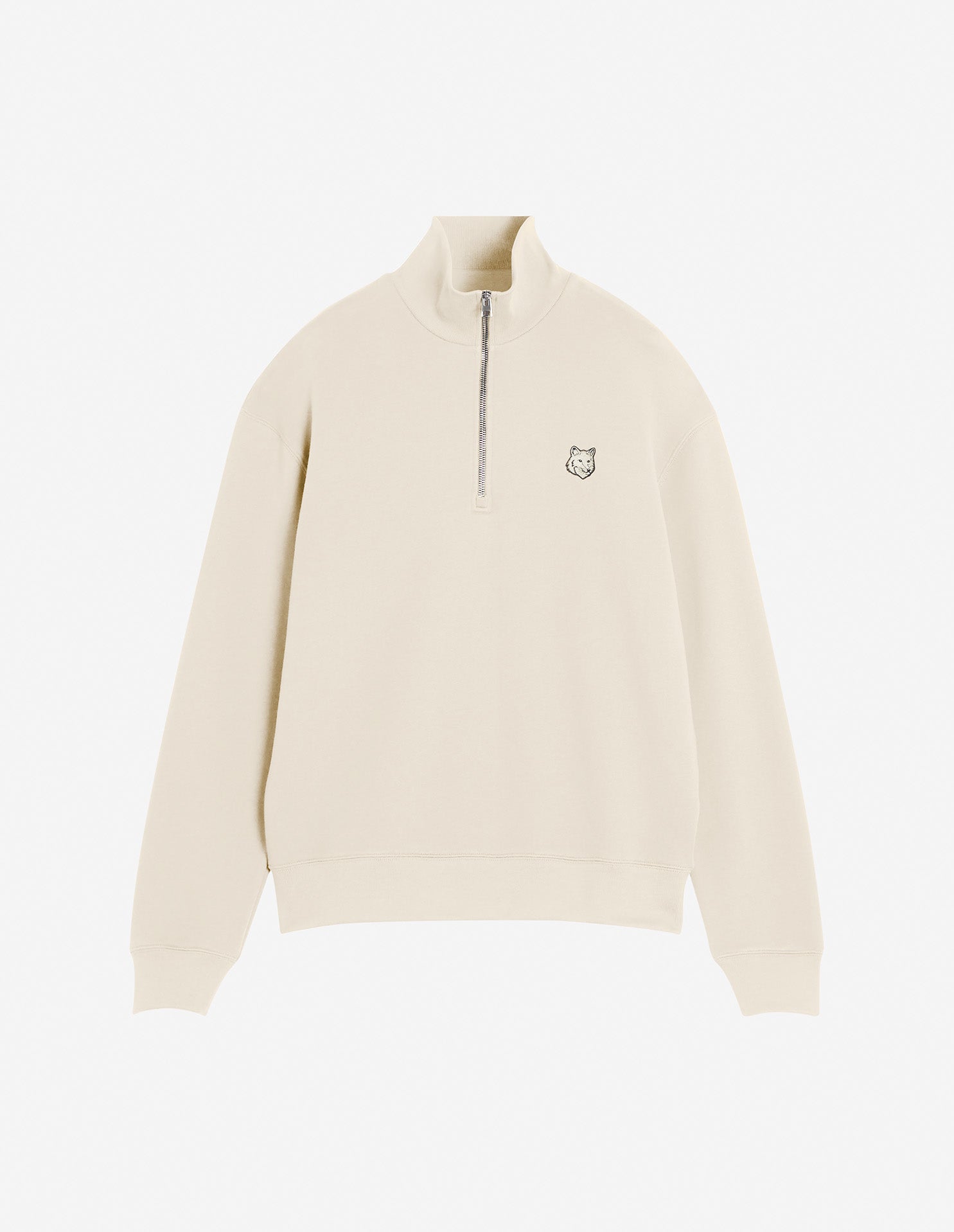 Bold Fox Head Patch Comfort Half Zipped Sweatshirt - Smoke