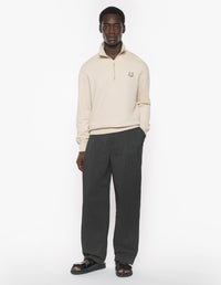 Bold Fox Head Patch Comfort Half Zipped Sweatshirt - Smoke