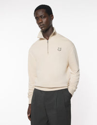 Bold Fox Head Patch Comfort Half Zipped Sweatshirt - Smoke