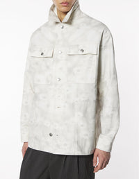 Daisy Field printed denim overshirt - Smoke Print
