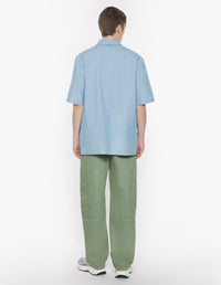 Short-sleeved shirt with badge - Indigo