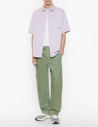 Chemise à manches courtes boxy avec broderie - Soft Mauve