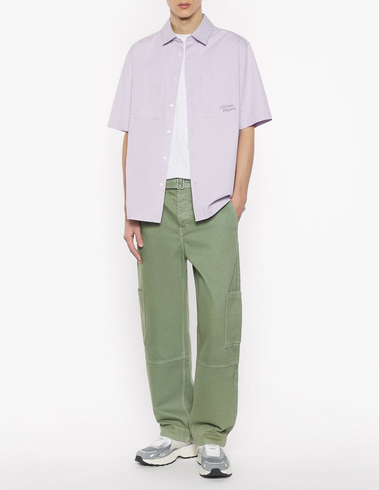 Chemise à manches courtes boxy avec broderie - Soft Mauve