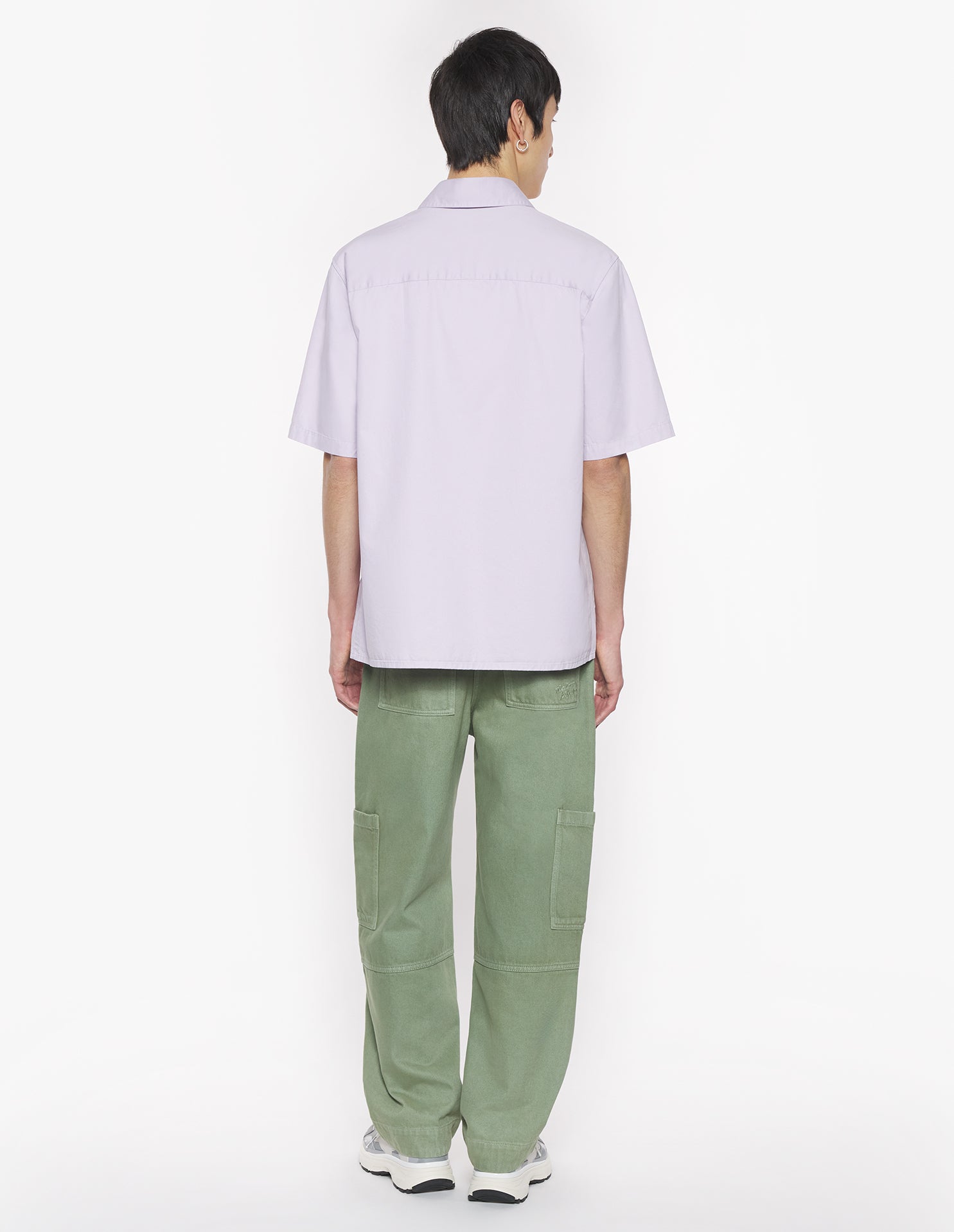 Chemise à manches courtes boxy avec broderie - Soft Mauve