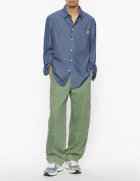 Straight shirt with badge - Indigo