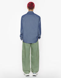 Straight shirt with badge - Indigo