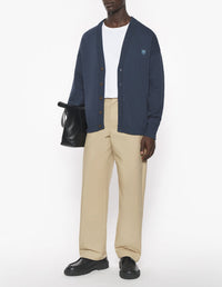 Cardigan with embroidered patch - Iris Black