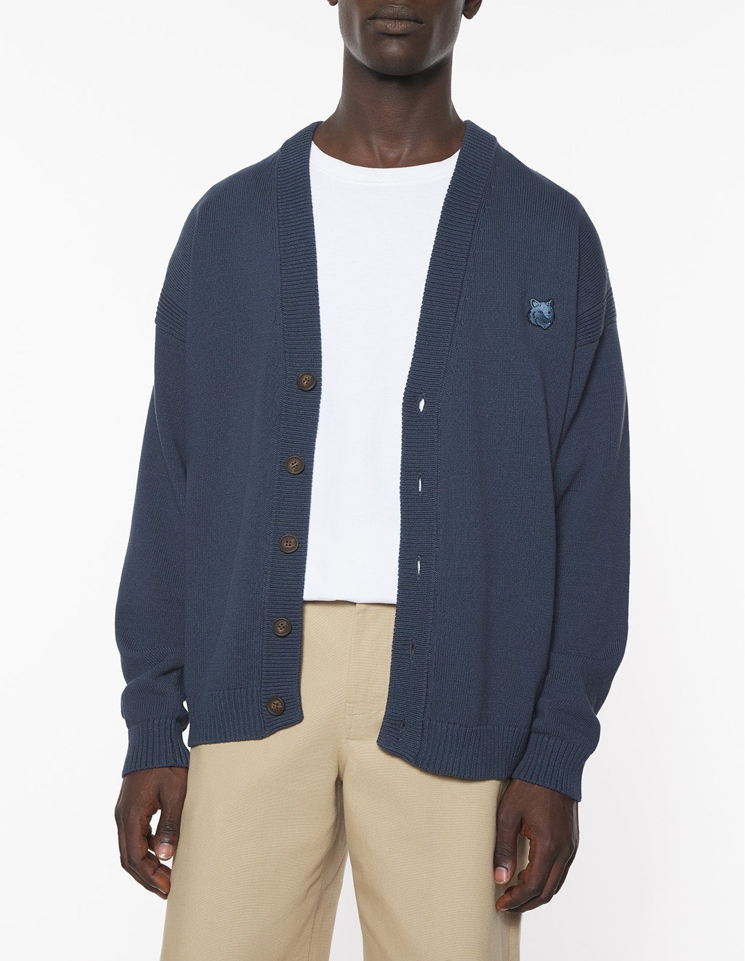 Cardigan with embroidered patch - Iris Black