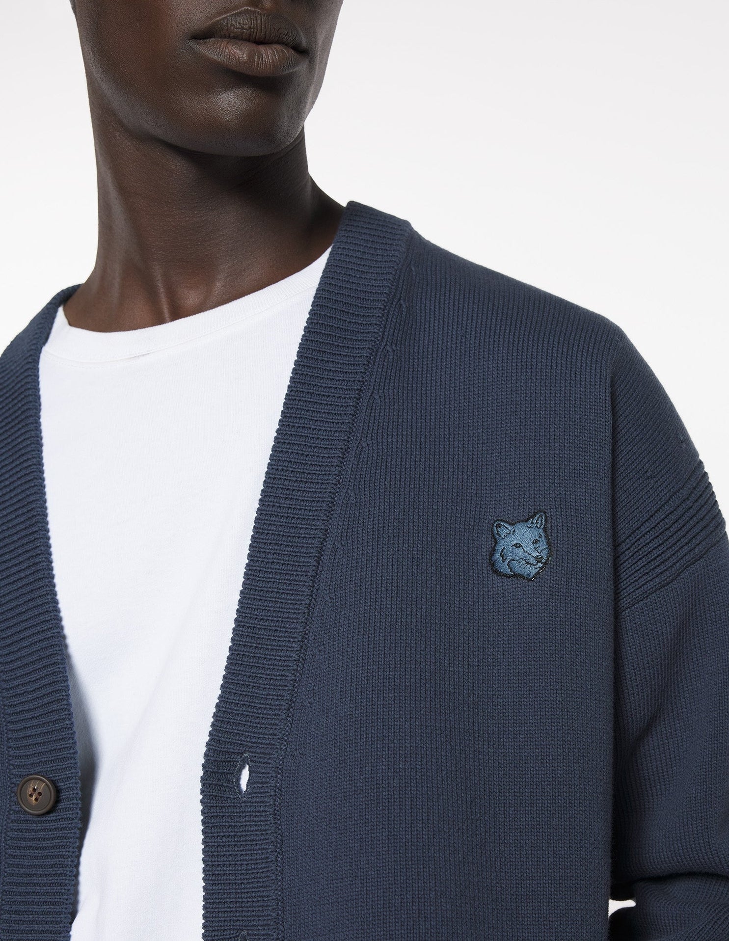 Cardigan with embroidered patch - Iris Black