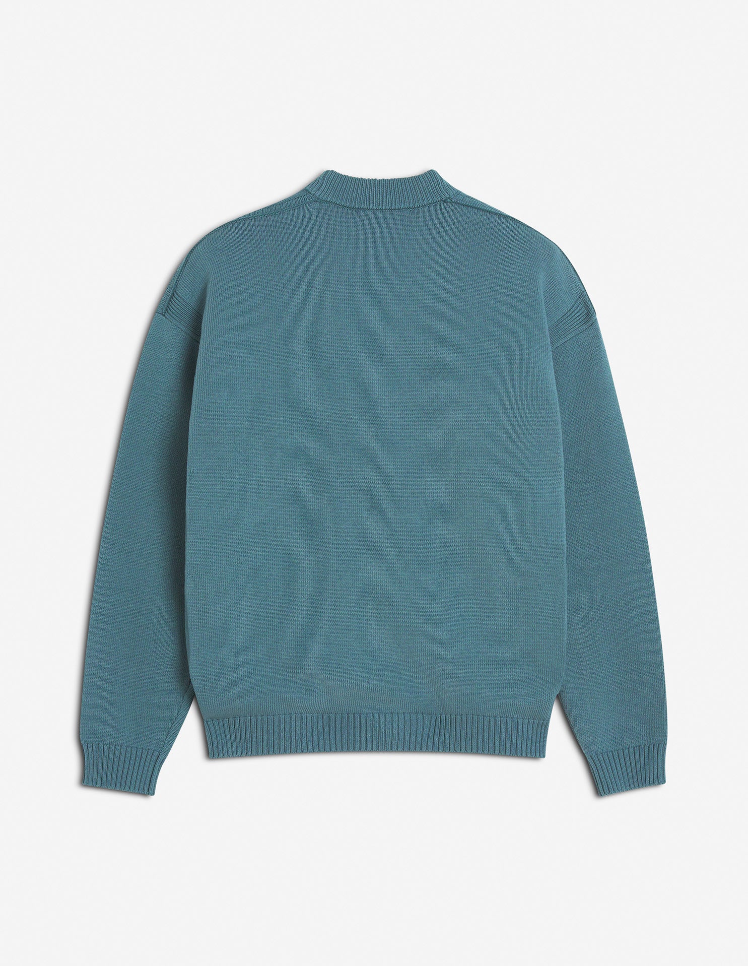 Comfort Patch Bold Fox Head Cardigan - Soft Teal