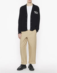 Cardigan à logo Maison Kitsuné brodé - Black