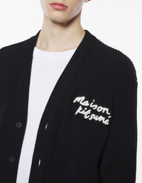 Maison Kitsuné embroidered logo cardigan - Black