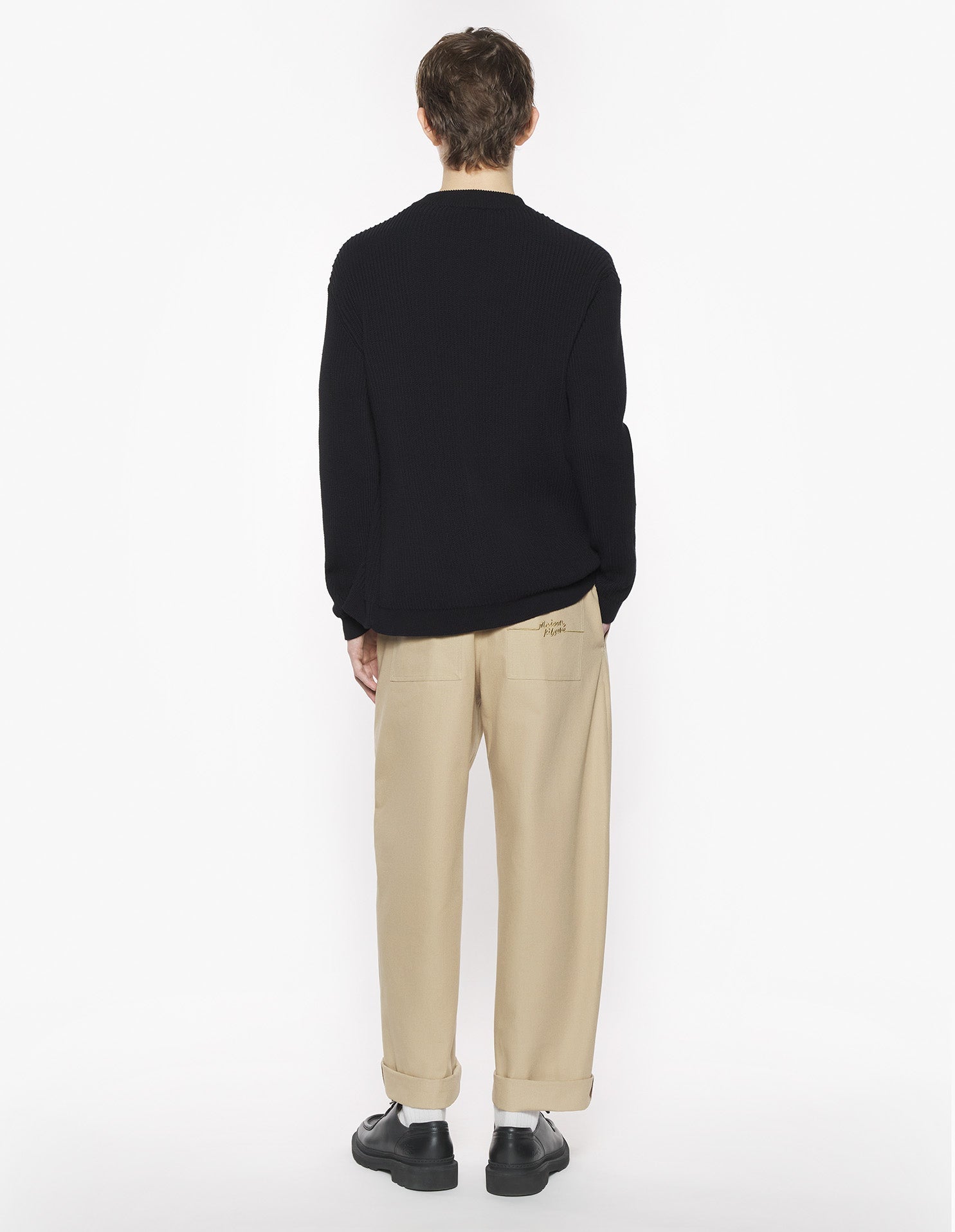 Cardigan à logo Maison Kitsuné brodé - Black