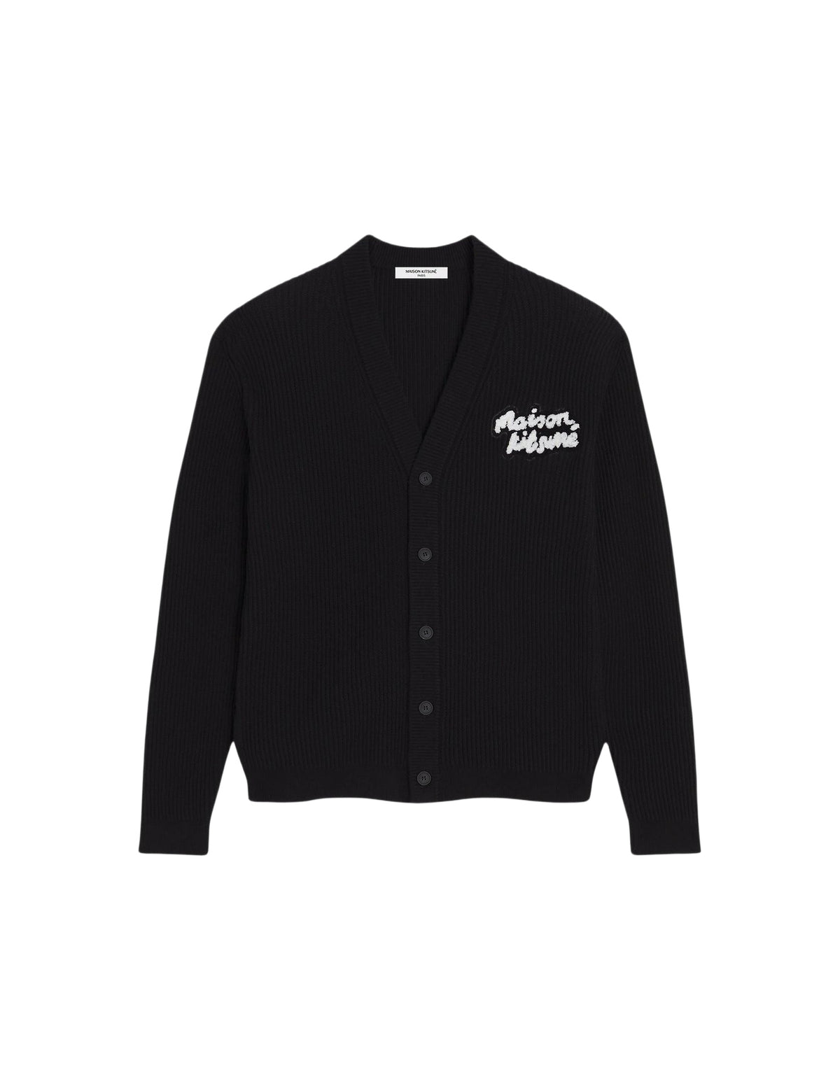 Cardigan à logo Maison Kitsuné brodé - Black