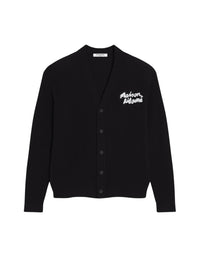 Maison Kitsuné embroidered logo cardigan - Black
