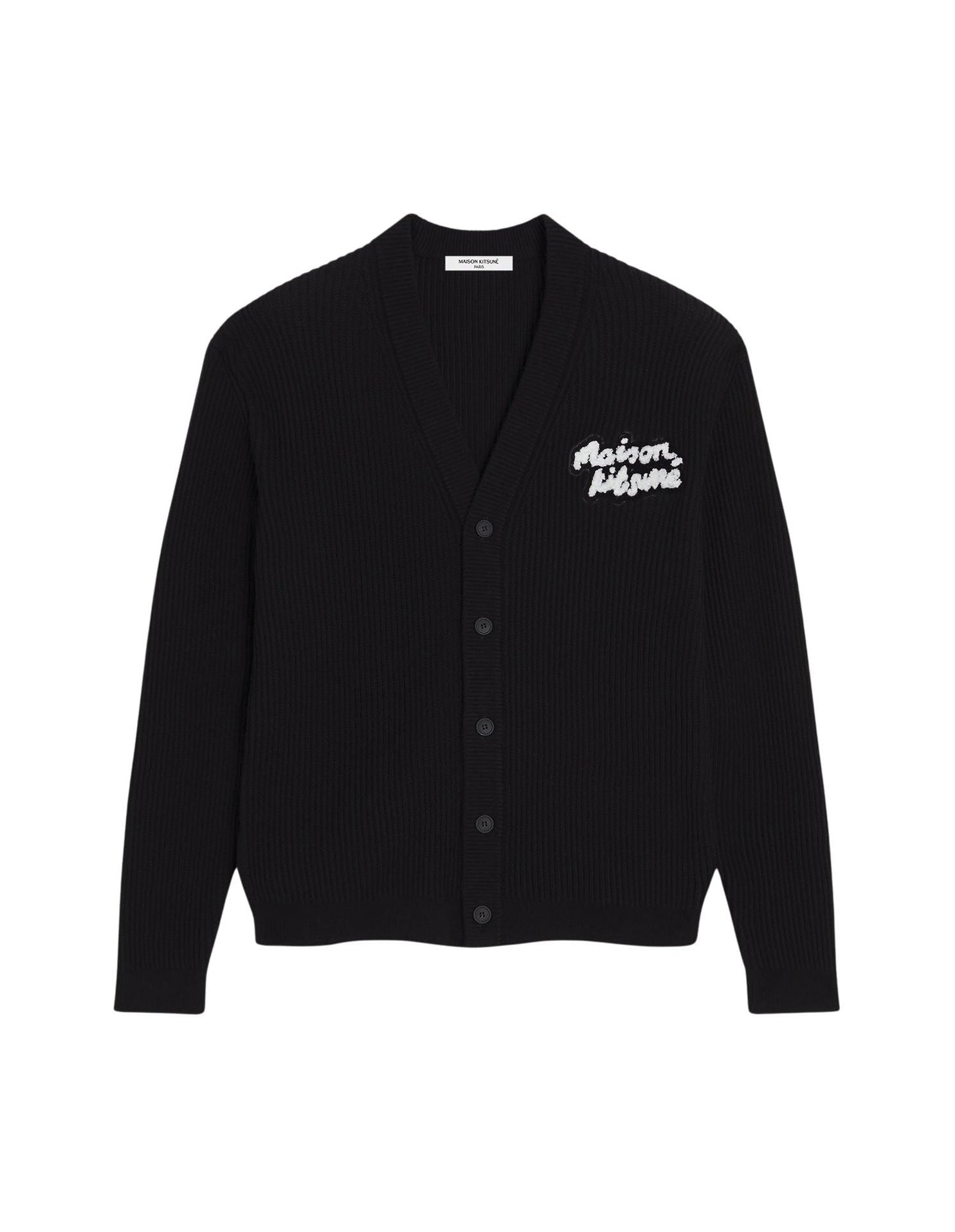 Maison Kitsuné embroidered logo cardigan - Black