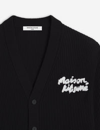 Maison Kitsuné embroidered logo cardigan - Black