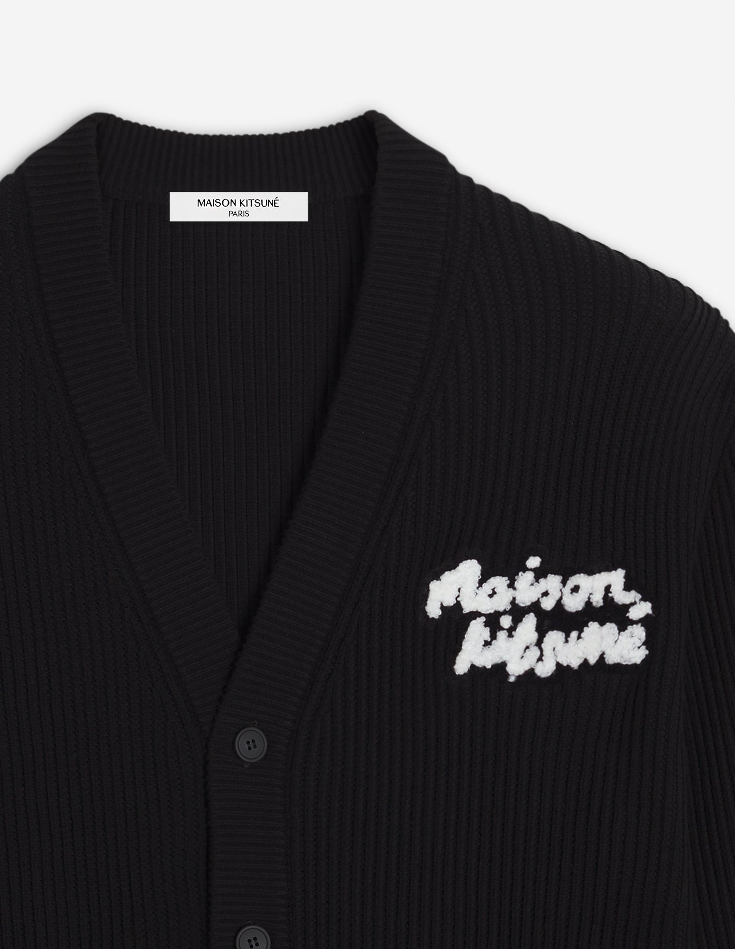 Maison Kitsuné embroidered logo cardigan - Black