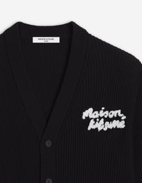 Cardigan à logo Maison Kitsuné brodé - Black