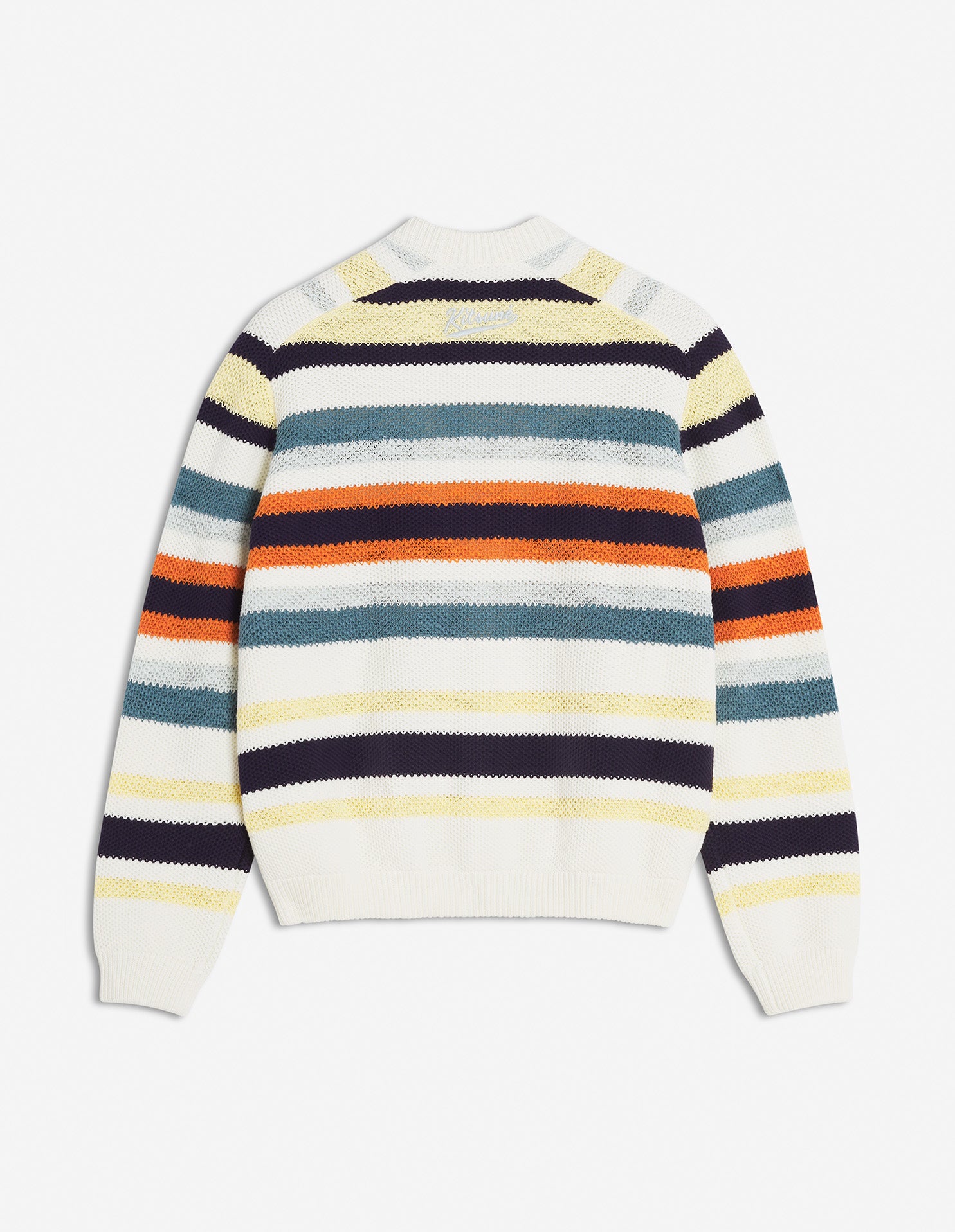 Striped cardigan with embroidered logo - Ecru & Multi