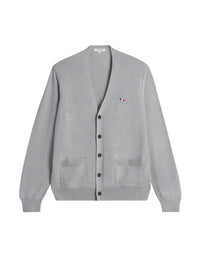 Wool v-neck cardigan - Light Grey Melange
