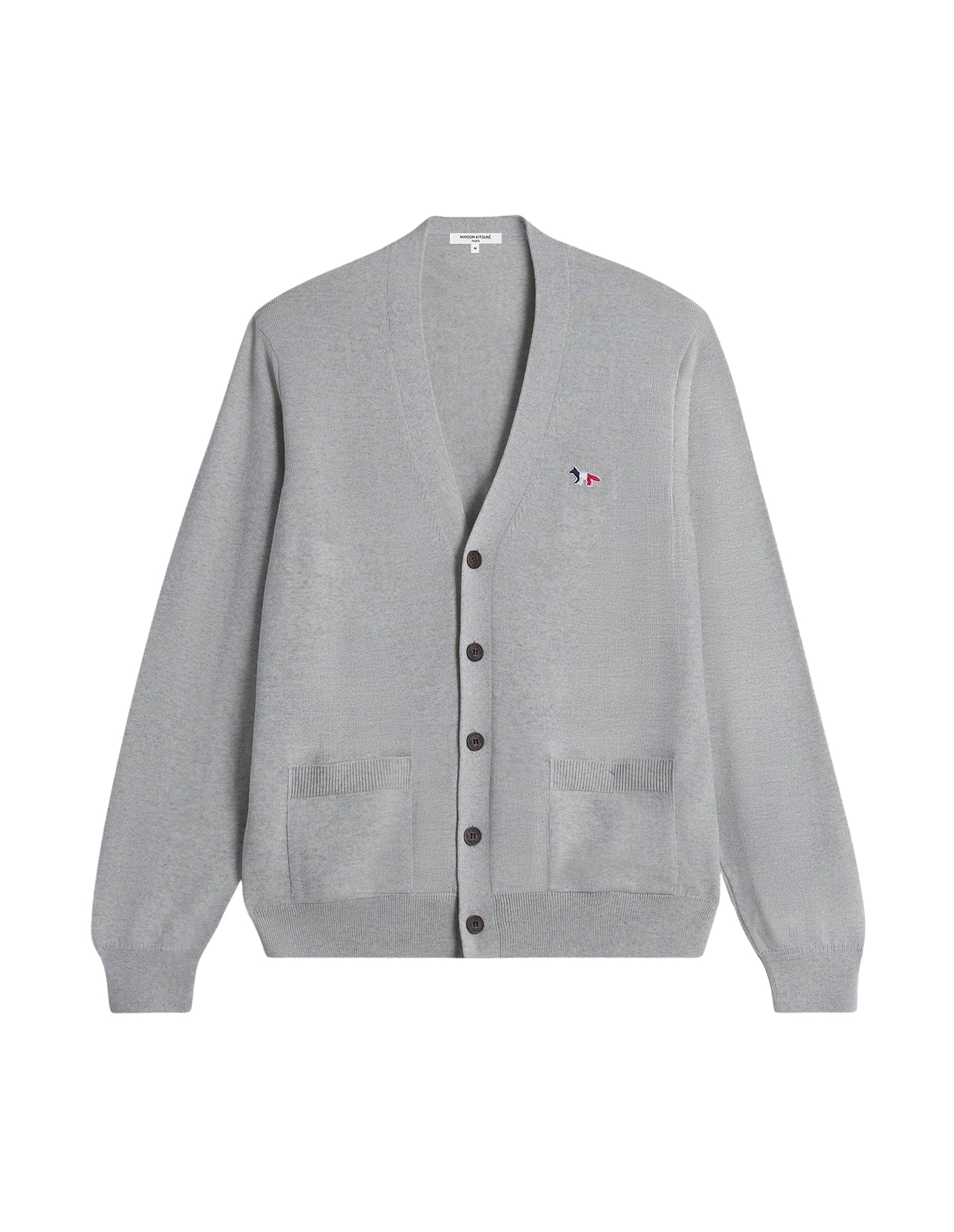 Wool v-neck cardigan - Light Grey Melange