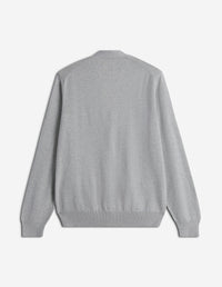 Wool v-neck cardigan - Light Grey Melange