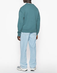 Embroidered comfort patch jumper - Soft Teal
