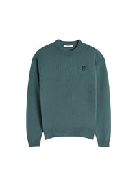Embroidered comfort patch jumper - Soft Teal