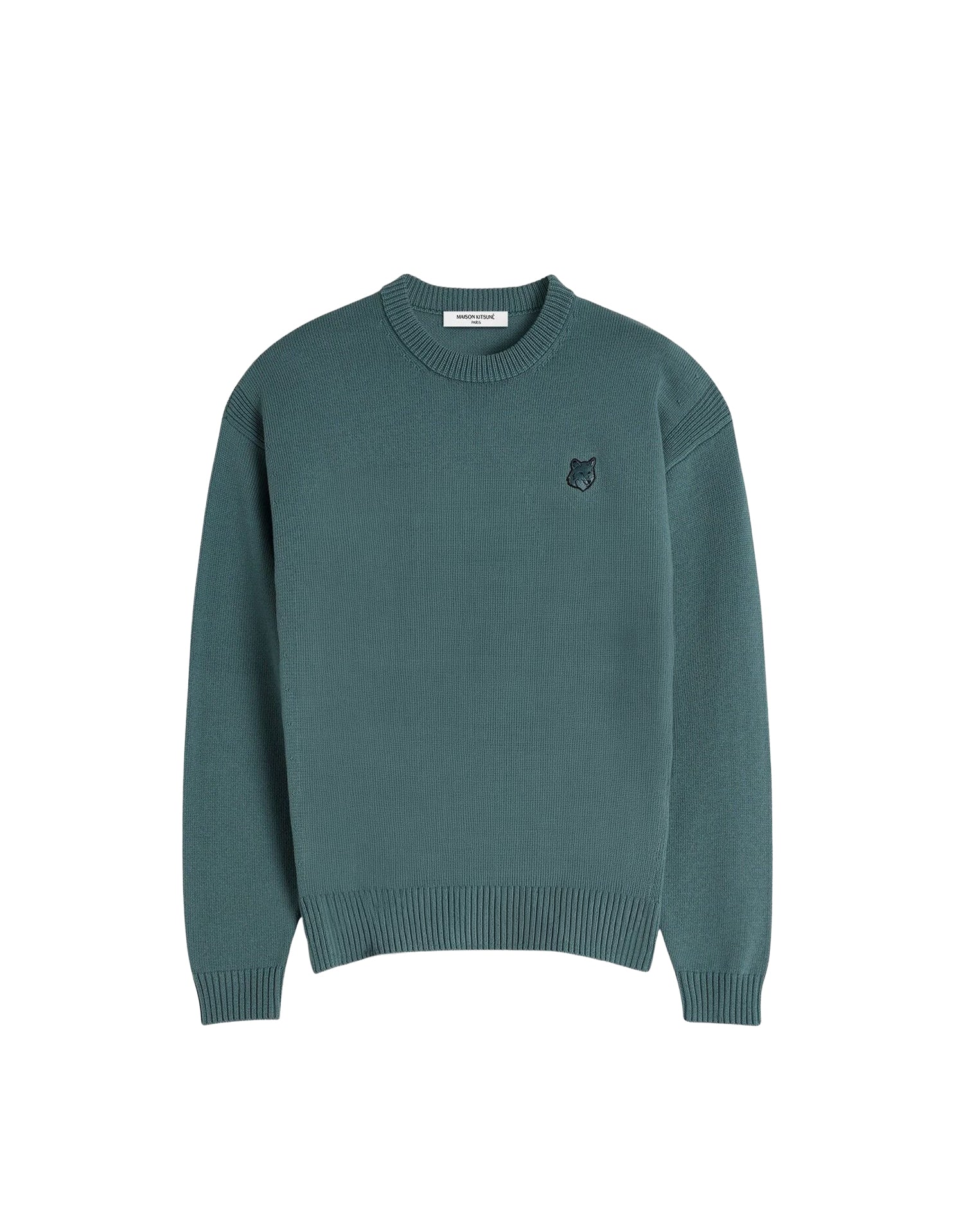 Embroidered comfort patch jumper - Soft Teal