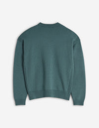 Embroidered comfort patch jumper - Soft Teal