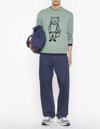 Long-sleeved knitted jumper - Vert de Gris