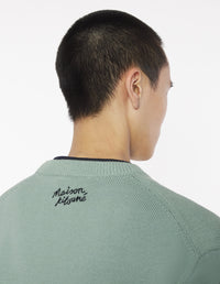 Long-sleeved knitted jumper - Vert de Gris