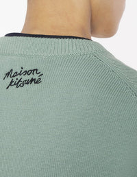 Long-sleeved knitted jumper - Vert de Gris