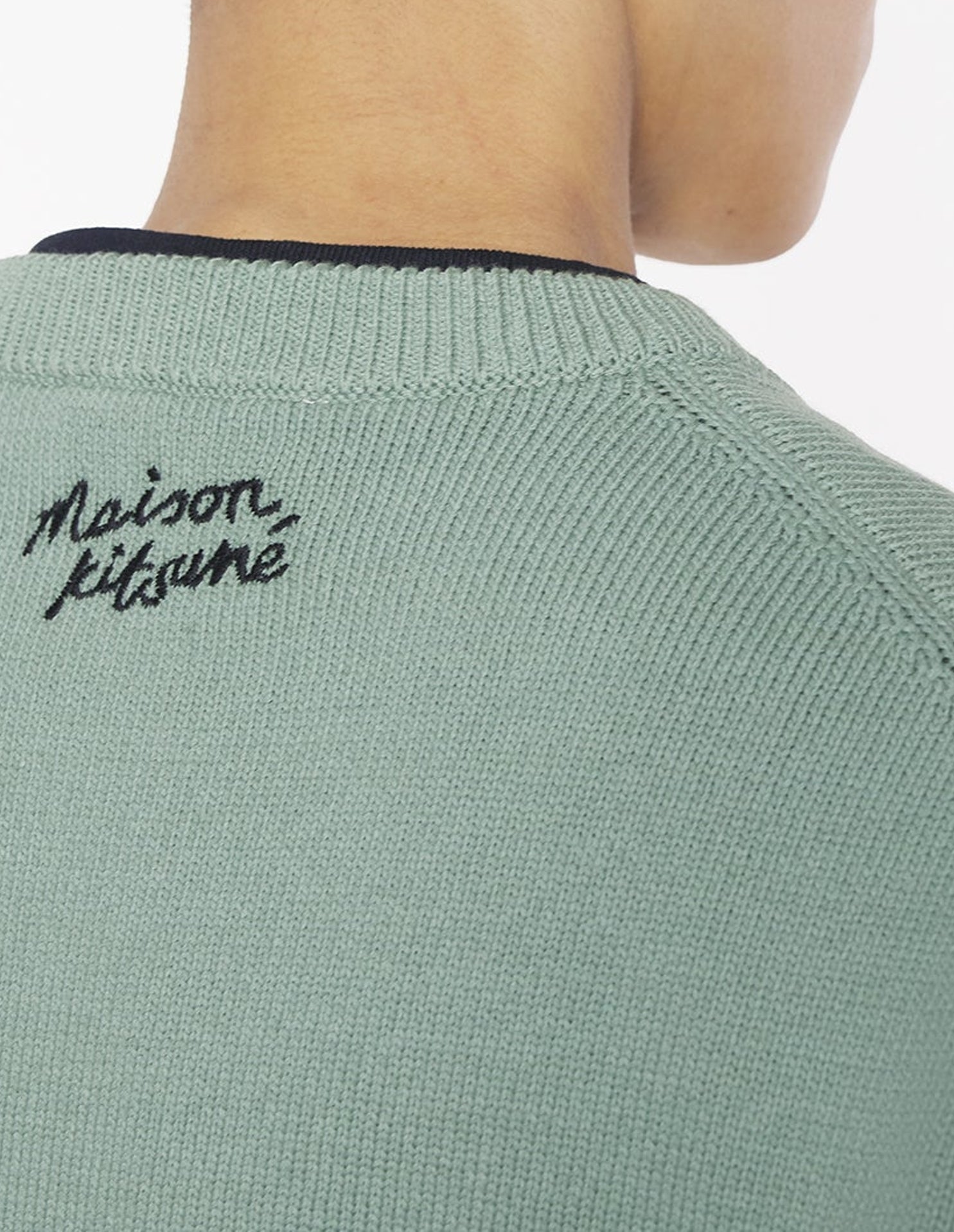 Long-sleeved knitted jumper - Vert de Gris