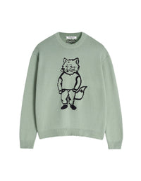 Long-sleeved knitted jumper - Vert de Gris