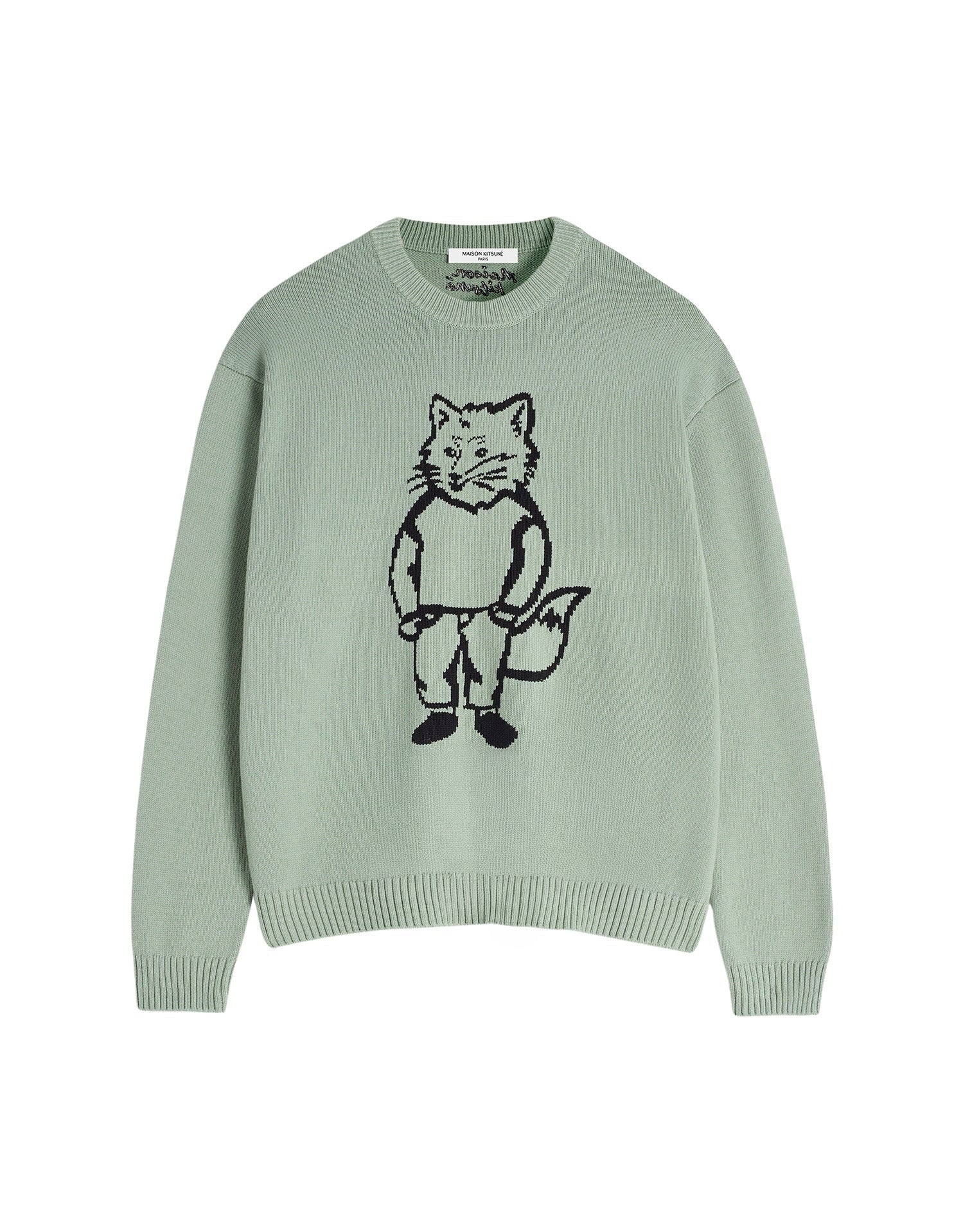 Long-sleeved knitted jumper - Vert de Gris