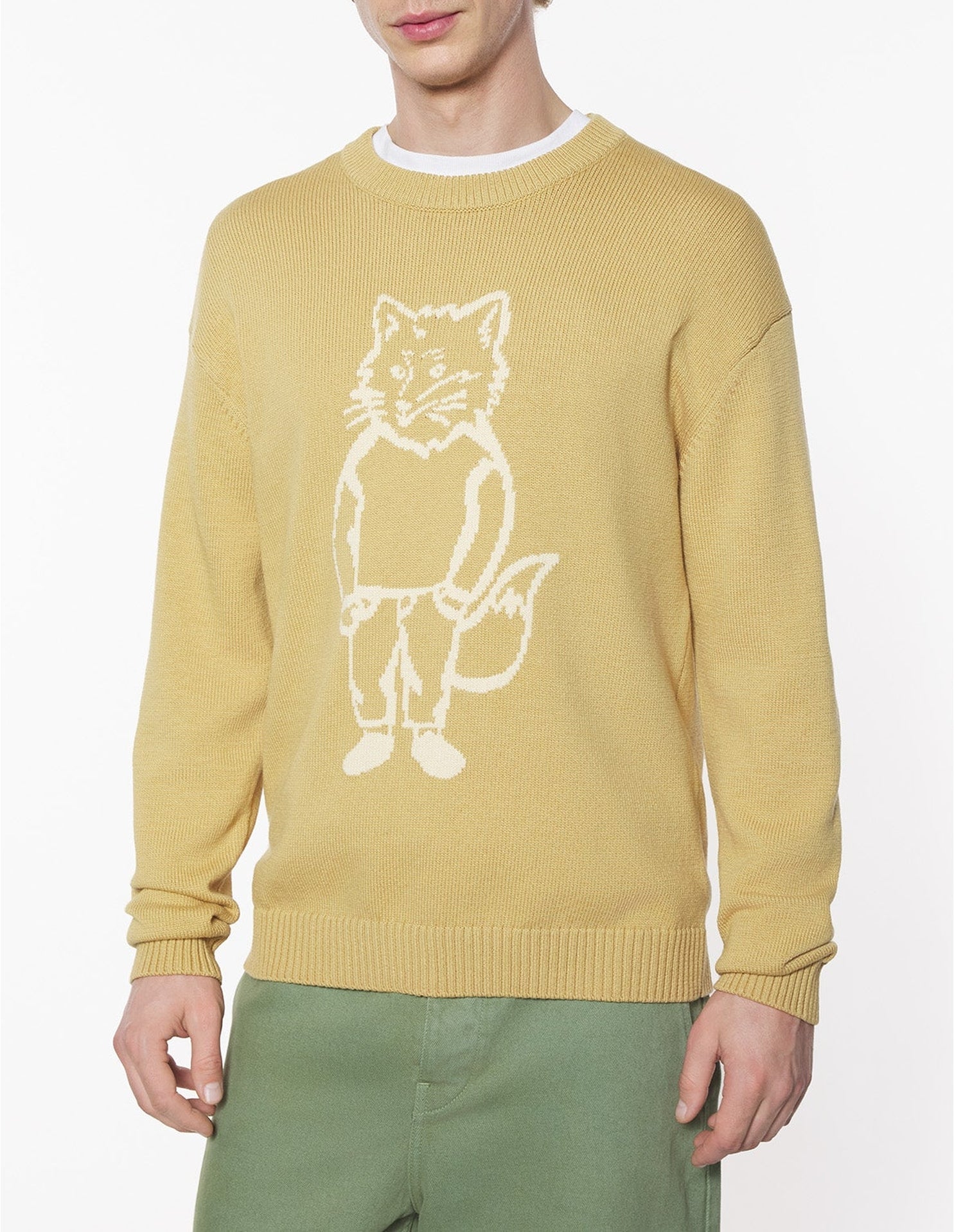 Long-sleeved knitted jumper - Cork