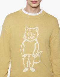 Long-sleeved knitted jumper - Cork