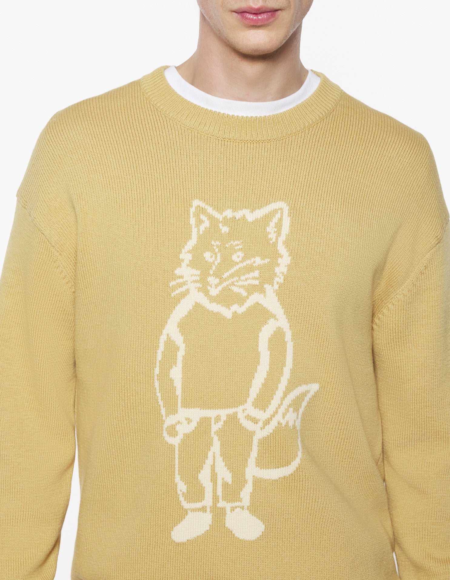 Long-sleeved knitted jumper - Cork