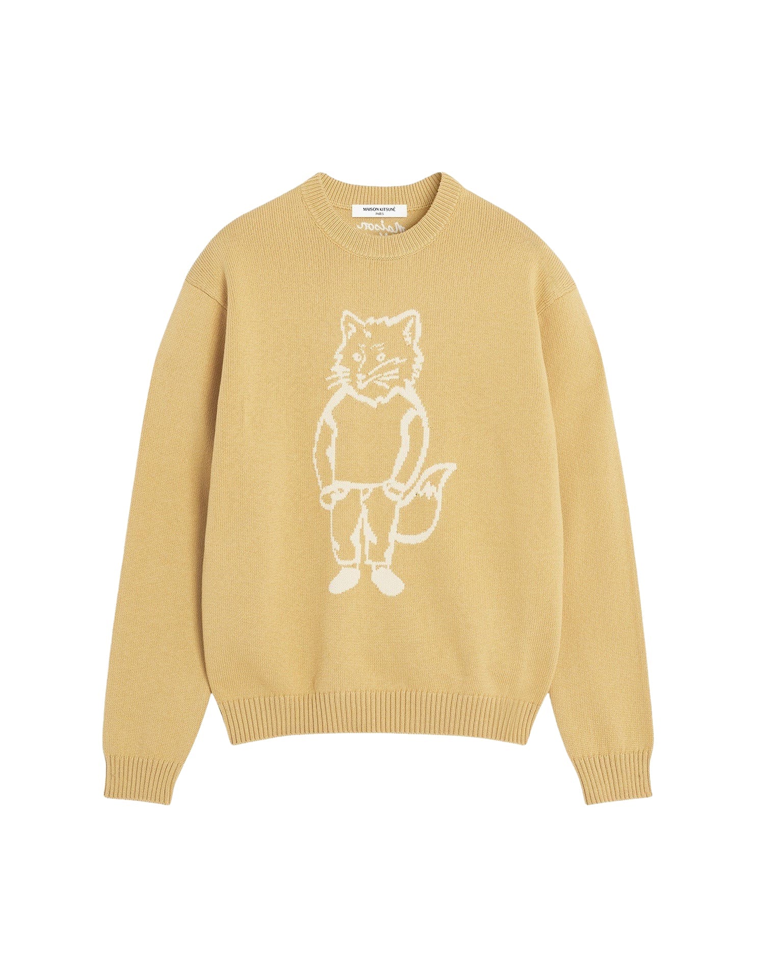 Long-sleeved knitted jumper - Cork