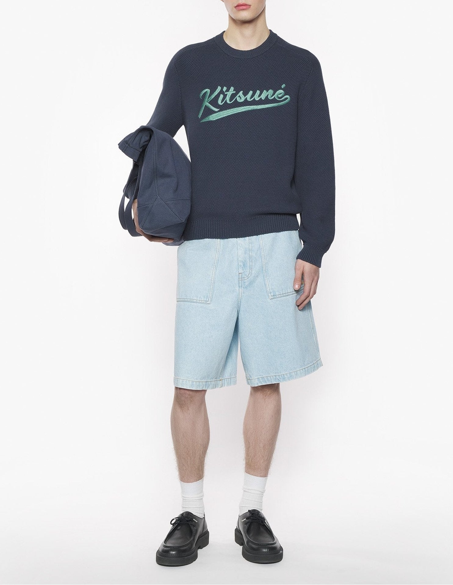 Pull avec logo brodé - Iris Black