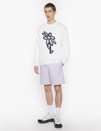 Abstract Daisy Intarsia Jumper - White