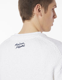 Abstract Daisy Intarsia Jumper - White