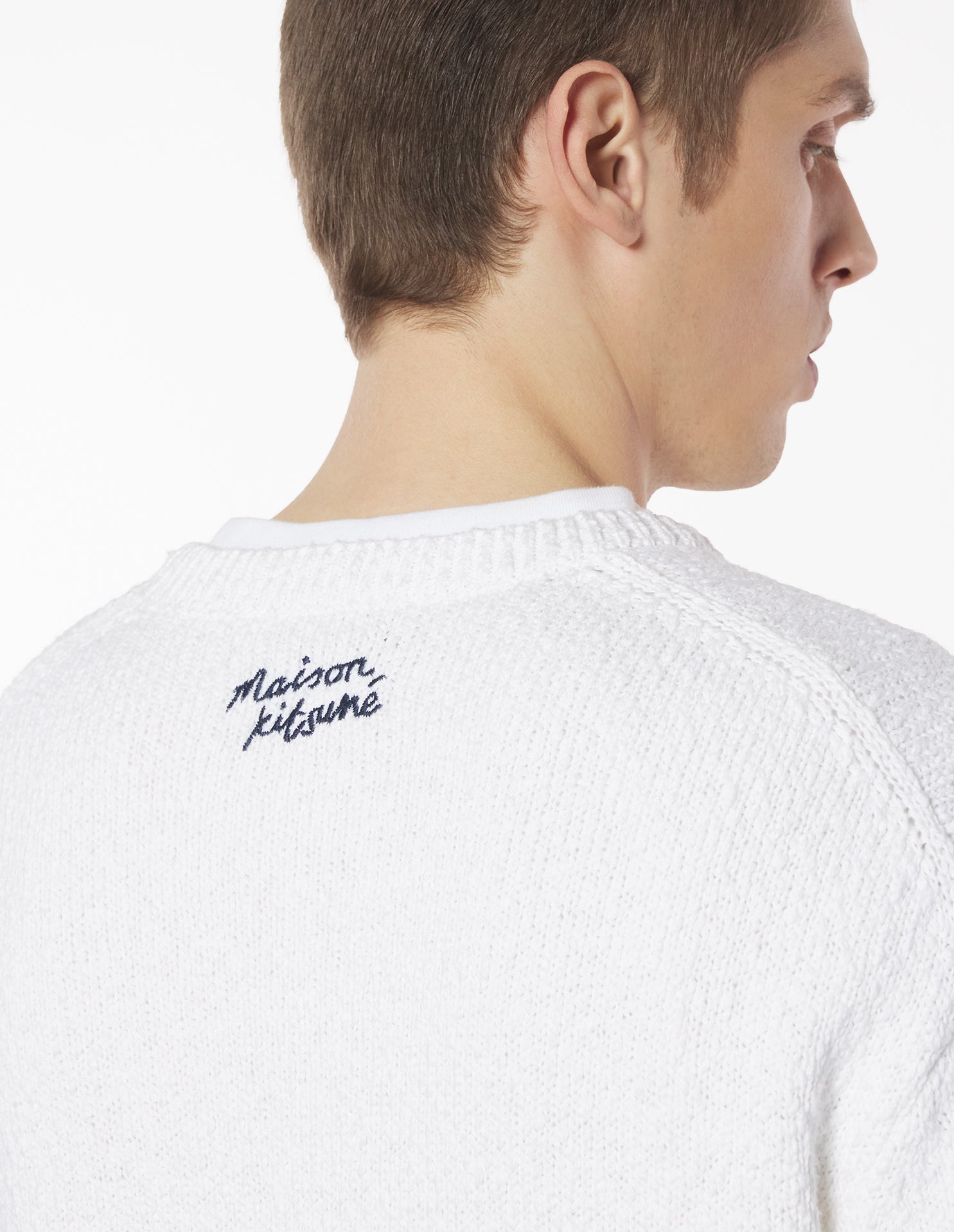 Abstract Daisy Intarsia Jumper - White