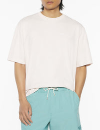 Oversized embroidered T-shirt - Warm Stone